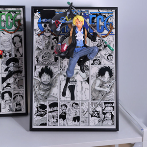 Un pezzo Luffy Ace Sabo tre fratelli giappone Anime Figure Decorative Figure Figure collezione 3D Stereo pittura statua - Product Image 6