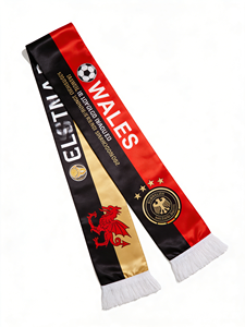 Écharpe en satin personnalisée avec logo 13x135cm, écharpe de supporter de football, écharpe nationale personnalisée pour supporter de football, pour les matchs sportifs - Product Image 3