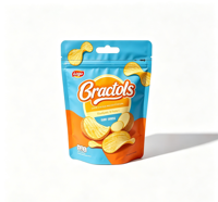 Sachets personnalisés thermoscellables découpés à l'emporte-pièce pour snacks et chips, en PE de qualité alimentaire, refermables avec fermeture éclair, en aluminium Mylar