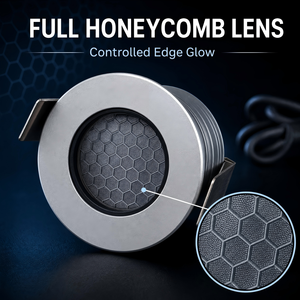 Projecteur LED Encastrable Anti-Éblouissement à Lentille Nid d'Abeille 1W IP67 DC12V DC24V pour Jardin, <span class=keywords><strong>Terrasse</strong></span> et Allée - Product Image 4