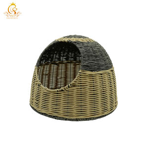 EUR <span class=keywords><strong>PET</strong></span> Luxus hand gefertigte Kunststoff Rattan Harz <span class=keywords><strong>Wicker</strong></span> gewebt wasch bar Hund Home Cat Kennel House mit Matratze <span class=keywords><strong>Pet</strong></span> Cages Korb - Product Image 3