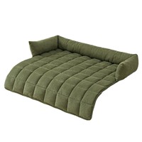 Coussin pour chien en velours côtelé doux, grand canapé pour animaux de compagnie avec côtés surélevés pour dormir et se reposer à l'intérieur