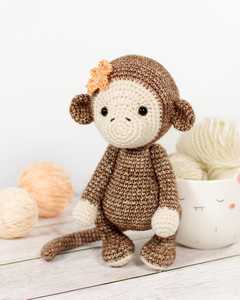 Handmade Crochet Khỉ đồ chơi sang trọng mô hình Amigurumi búp bê DIY dệt kim thủ công hướng dẫn cho người mới bắt đầu trẻ em Quà tặng kiva Polyester - Product Image 6