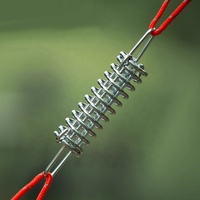 Boucles d'extension en spirale de fer vente chaude boucles de corde fixes coupe-vent accessoires de tampon de corde de tente de ressort pour le Camping en plein air