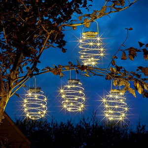 Solar Spring Wire <b>Led</b> <b>Light</b> String 20Leds Iron Outdoor Lantern With <b>Light</b> Sensor - Product Image 4