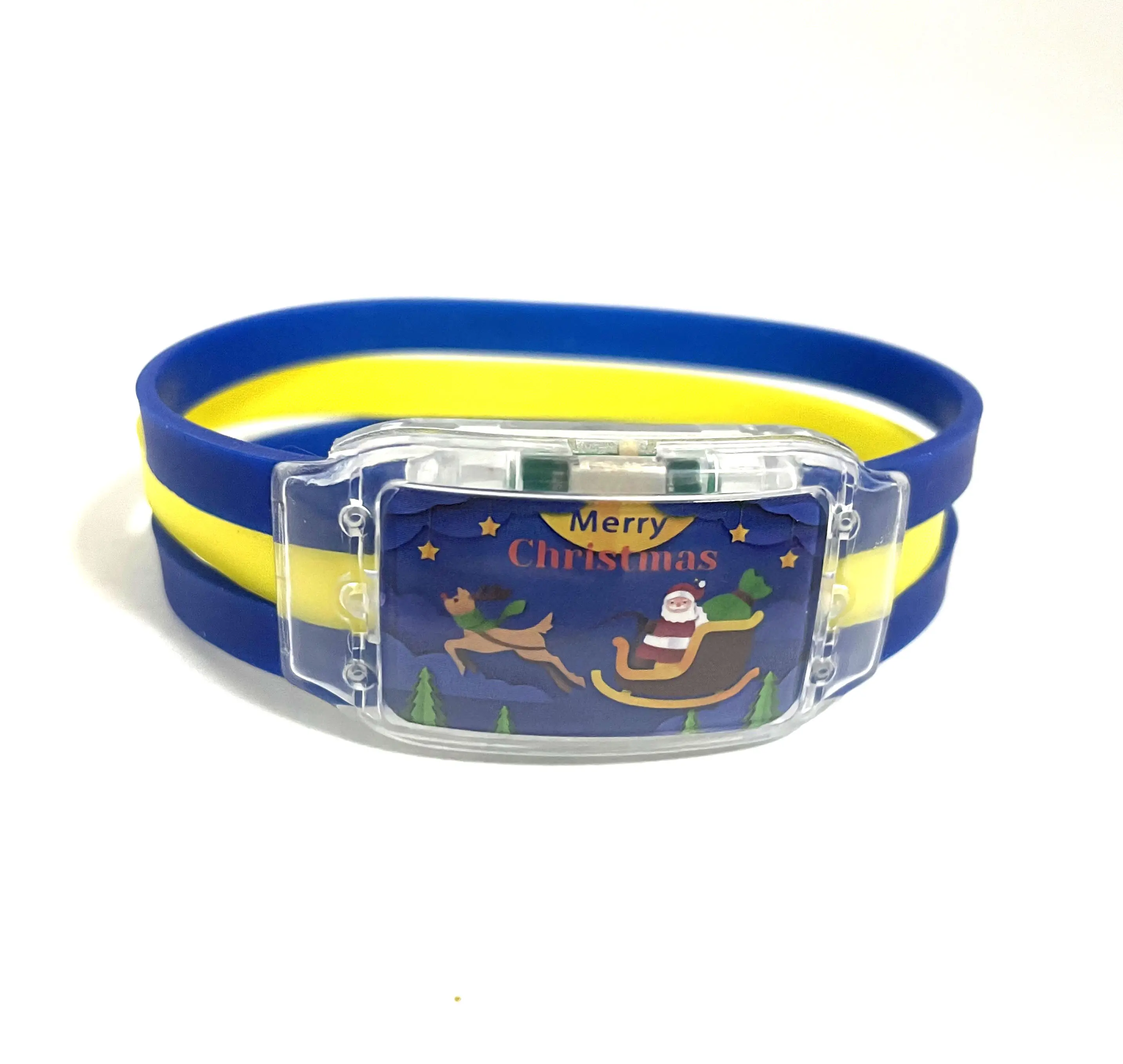 Customized Party Theme LED Bracelet light for Mardi Gras Luminous Silicone Band For Valentines Led Wristband for Easters