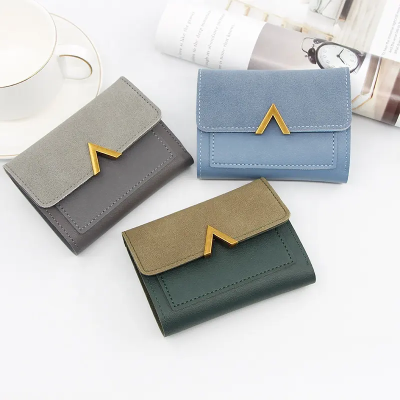 Kunden spezifische Mode hochwertige kleine pu Leder Kreditkarten halter kurze Brieftaschen Frauen Geldbörse