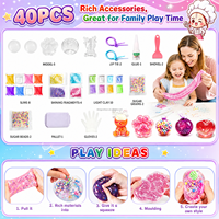 Kit de fabrication de balles anti-stress et de balles squishy DIY, 40 pièces, kit de slime, jouets créatifs en plastique, ASMR, soulagement de l'anxiété, jeu sensoriel