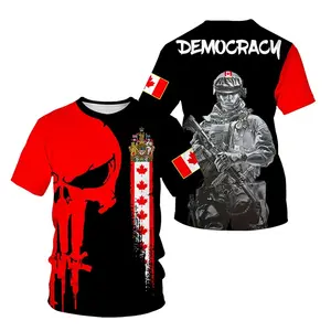 Camiseta americana ARMY-VETERAN con estampado 3D para hombre, camiseta de comando de camuflaje de gran tamaño, camisetas holgadas de manga corta, ropa de calle