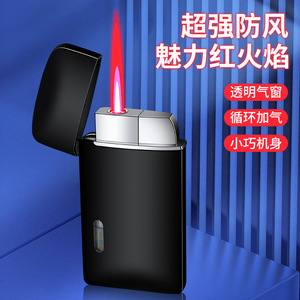Encendedor Metálico a Prueba de Viento con Llama Roja Visible, Tanque de Gas, Regalo Empresarial, Venta al Por Mayor - Product Image 5