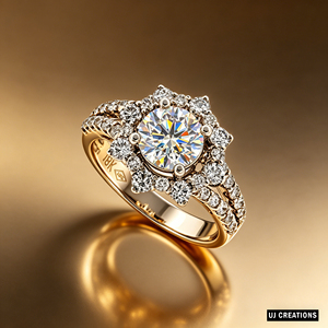Custom S925/10K/14K/18K Solid <b>Gold</b> 2.00 Karat Round Lab Grown Brilliant Cut Diamond Wedding <b>Ring</b> VVS-VS Quality - Product Image 3