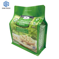 Collation pour animaux de compagnie à impression complète de haute qualité Date rouge Collation aux fruits Sac en plastique anti-odeur Sac à fermeture éclair en Mylar à fond plat avec fenêtre transparente
