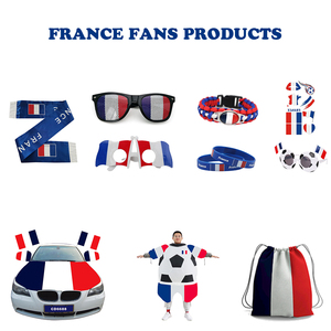 Maillot de football imperméable pour supporters de la France, souvenir du monde, avec drapeau français en polyester - Product Image 2