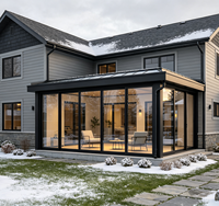 Véranda en aluminium Yimu au design moderne avec installation facile, verre trempé pour jardin extérieur, maison de loisirs, serre, pavillon