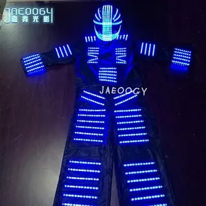 Kreatif LED Flash Robot Pakaian Bar Klub Malam Bercahaya Panggung Laser Tari Kinerja Alat Peraga Tari