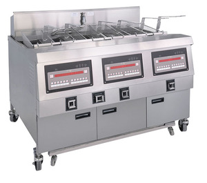Freidoras a presión Henny Penny eléctricas dobles de acero inoxidable grandes 50L para fritos - Product Image 4