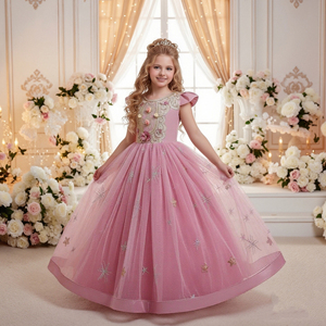 Abito da Cerimonia Natalizio <span class=keywords><strong>Rosso</strong></span> Stile Occidentale per Bambina, <span class=keywords><strong>Vestito</strong></span> da Damigella per Matrimonio con Perline Luccicanti per Ragazze di 12 Anni - Product Image 4