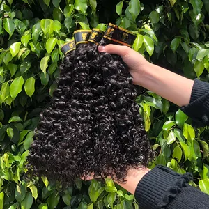 Extensiones de cabello humano brasileño Remy rizado corto de 26 pulgadas, cabello virgen colombiano, estilos de cabello de lana brasileña