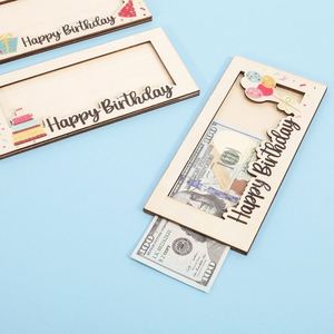Regalo de Cumpleaños Creativo y Moderno para Niños, Cartera de Madera para Tarjetas y Dinero, Portamonedas Único, Decoración para el Hogar - Product Image 2