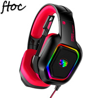 Headphone Olahraga Elektronik RGB, Headset Gaming Bass Dalam Ringan 2.3 Meter