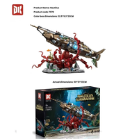 Ensemble de blocs de construction 1190 pièces, modèle de sous-marin Nautilus, kit éducatif STEM pour enfants et adultes, cadeau en gros