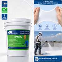 DIMEI Revêtement de toiture 100% silicone, peinture d'étanchéité résistante aux UV et à l'eau pendant 20 ans pour toitures plates, résistance à l'accumulation d'eau sans décollement