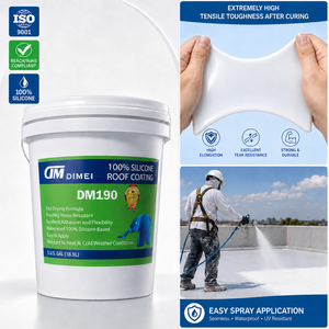 DIMEI Revestimiento de Techo 100% Silicona, Sellador Impermeable Resistente a los Rayos UV por 20 Años, <span class=keywords><strong>Pintura</strong></span> para Techos Planos, Resistencia al Agua sin Despegamiento - Product Image 4