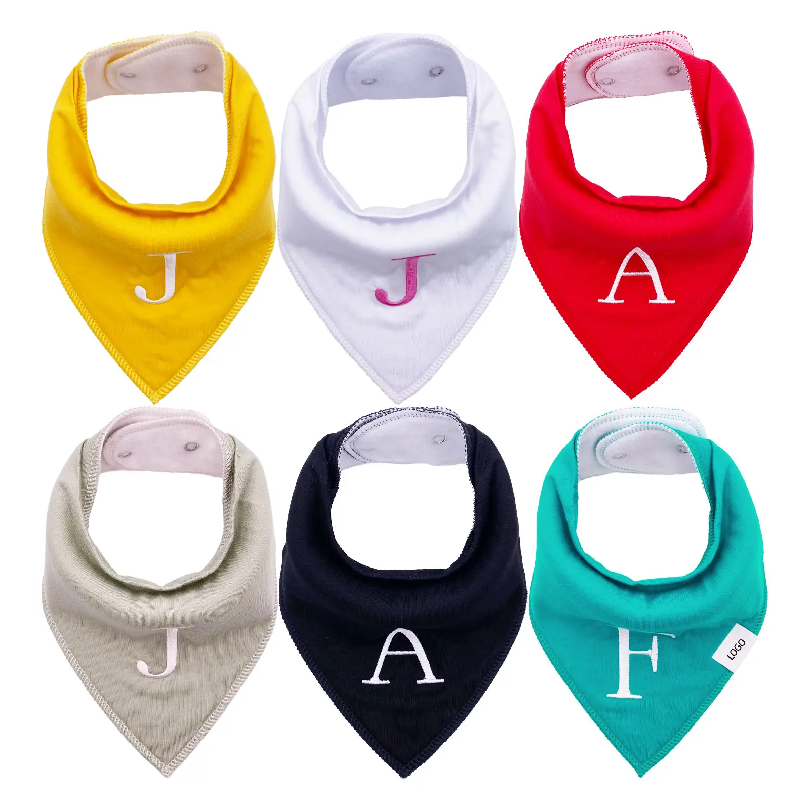 Unisex Geschenkset Bio-Baumwolle Plain Color Triangle Absorbent Baby Bandana Drool Beiß lätzchen