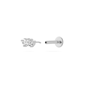 Single Row Horse Eye 5A CZ S925 Sterling Silver <b>Earrings</b> 18G <b>Flat</b> <b>Back</b> Thread Puncture Cartilage <b>Earrings</b> - Product Image 5