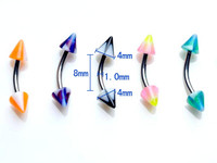 Bagues en acier inoxydable acrylique, pour sourcils, nombril, ventre, lèvres, langue, nez, corps, Piercing, bijoux Bar, vente en gros, pièces
