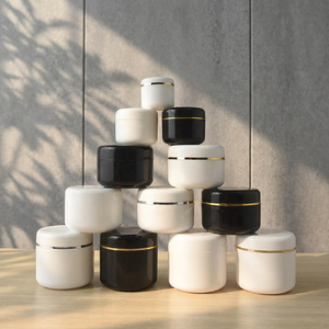Vasetto <span class=keywords><strong>per</strong></span> Crema Cosmetica in <span class=keywords><strong>Plastica</strong></span> PP Liscia di Alta Qualità, Doppia Parete, Nero e Bianco, da 10g, 20g, 30g, 50g, 100g, 150g, 200g, 250g, 300g - Product Image 1
