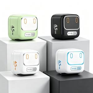 US EU UK Travel PD Fast Charging Laptop Phone Compact Wall <b>Adapter</b> 45w gan ai charger with dual usb-<b>c</b> - Product Image 1