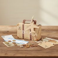 Mini boîtes en papier pliables jetables en forme de valise vintage pour bonbons, friandises, étiquettes, cadeaux de fête, emballage cadeau avec pelliculage brillant