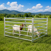 7 Barres de clôture pour animaux en acier galvanisé durable, panneaux de corral pour bétail de 1,4 m - Panneaux de enclos pour chèvres, moutons, alpaga