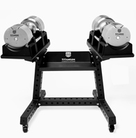 Supports pour haltères réglables W2065A avec roulettes, support de rangement peu encombrant pour haltères, adapté aux haltères réglables