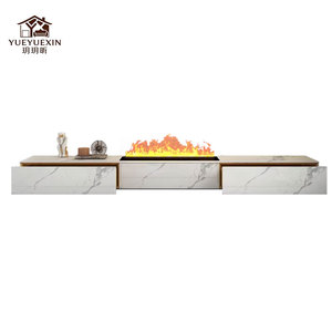 Mobile <span class=keywords><strong>TV</strong></span> Moderno Nuovo Modello 2026 con Camino Elettrico, Mobile <span class=keywords><strong>TV</strong></span> da Soggiorno con Finitura Effetto Marmo e Vano Contenitore - Product Image 6