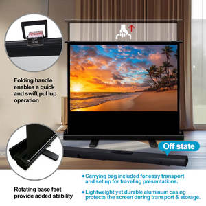 Écran de projection sur pied de haute qualité, blanc, 60 pouces, portable, à défilement vertical - Product Image 3