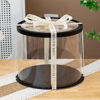 Promotion Design simple et élégant élégant rond noir grandes boîtes d'emballage de gâteau