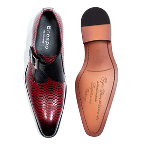 Chaussures italiennes à bout pointu pour homme, en cuir véritable, style Oxford, pour mariage, soirée, cérémonie, affaires, avec ceinture - Product Image 5