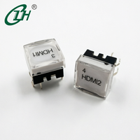 Interruptor Táctil Momentáneo de 12x12mm, Micro Botón Pulsador Pequeño con LED RGB, Interruptor Táctil con Terminal DIP Enchufable y Tapa de Cristal