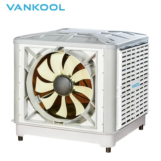 Refrigerador de ar industrial fixo na parede, duct, 220v, dois estágios, evaporativo, 2 estágios, controle de clima, refrigerador de ar evaporativo