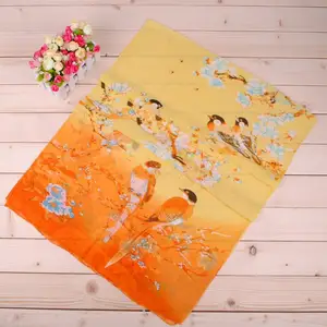 Уникальная Женская Цветочная шаль, шифоновый длинный шарф с принтом цветов и птиц, легкая прозрачная шаль, шарфы