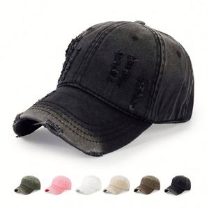 Casquettes de baseball unisexes ajustables en coton délavé style vintage pour hommes et femmes - Image sportive, broderie 6 panneaux, modèle courant - Product Image 3