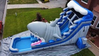 Toboggan gonflable commercial de piscine de toboggan aquatique pour l'enfant grand cavalier de maison de rebond bon marché