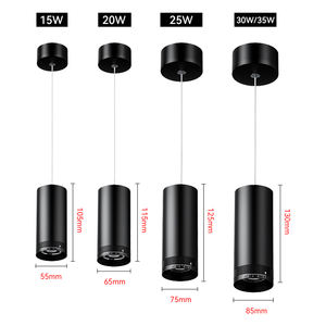 Foco de techo Led antideslumbrante Cob <span class=keywords><strong>Downlight</strong></span> cilindro colgante suspendido lámpara colgante acrílico aleación de aluminio cuerpo Downlights - Product Image 2