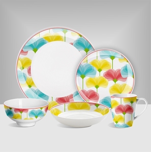 Juego de vajilla de <span class=keywords><strong>porcelana</strong></span> de estilo Floral, juego de vajilla de <span class=keywords><strong>porcelana</strong></span> de estilo inglés con <span class=keywords><strong>platos</strong></span> blancos, 12 Uds./16 Uds. - Product Image 6