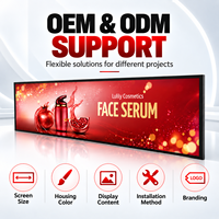 Layar LCD Ultra Wide 28 Inci 1920*540 Tipe Bar Terentang Kecerahan Tinggi LVDS untuk Signage Digital Komersial