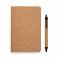 Carnet de notes A5 personnalisé en liège à couverture rigide, pages lignées, avec stylo assorti, coffret cadeau, fournisseur en gros OEM ODM pour bureau et entreprise, cadeaux