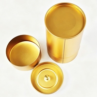 Boîte à thé en métal de qualité alimentaire à double couvercle pour épices, thé et poudre de matcha, vente en gros, hermétique