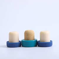 Bouchon de bouteille en liège réutilisable personnalisé, capuchon en plastique lisse, bouchon d'étanchéité anti-fuite pour bouteille de vin, d'huile essentielle ou de réactif de laboratoire